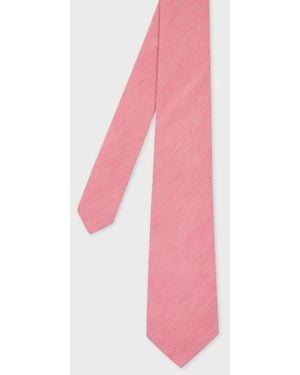 Paul Smith Linen-Silk Blend Textured Tie - Pink