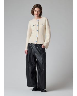 Paul Smith Cream Wool-Blend Cardigan With Buttons - Gray