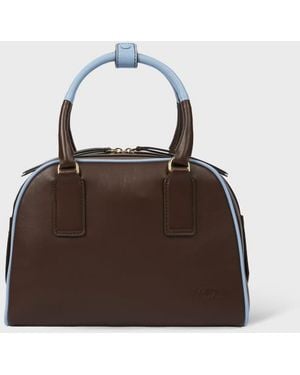 Paul Smith Leather Contrasting Trim Top Handle Bag - Brown