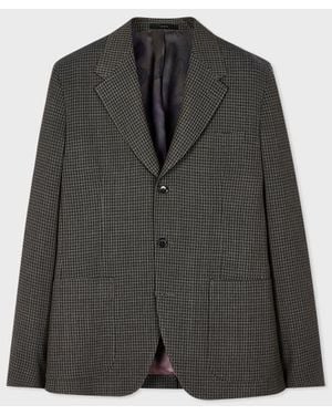Paul Smith Slim-Fit Gingham Check Stretch-Wool Three-Button Blazer - Black