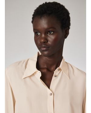 Paul Smith Cream Silk-Blend Blouse - Natural