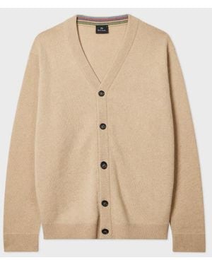 Paul Smith Ecru Merino Wool Cardigan - Natural