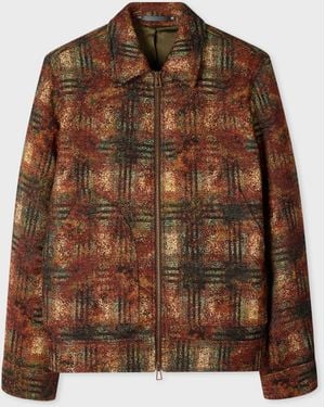 Paul Smith Textured Check Zip Jacket - Brown