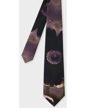 Paul Smith Silk 'Field Flowers' Tie - Black