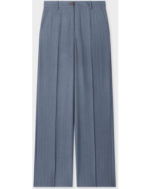 Paul Smith Slate Pinstripe Pants - Blue