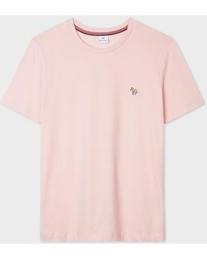 Paul Smith Pale Cotton Zebra Logo T-Shirt - Pink