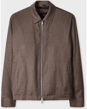 Paul Smith Wool-Cashmere Flannel Jacket - Brown