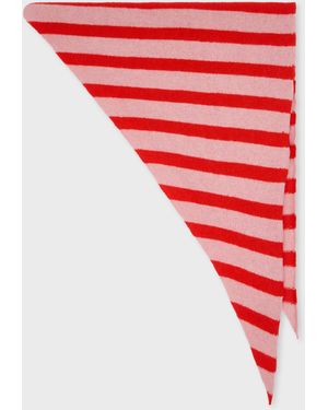 Paul Smith Lambswool Stripe Neckerchief - Red