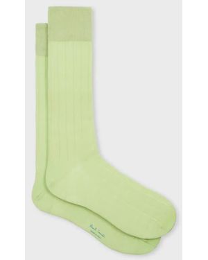 Paul Smith Light Ribbed Cotton Socks - Green