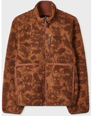 Paul Smith Floral Fleece Jacket - Brown