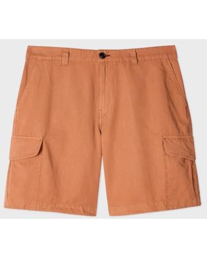 Paul Smith Cotton-Linen Cargo Shorts - Orange