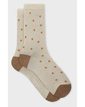Paul Smith Cotton-Blend 'Star' Socks - Natural