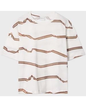 Paul Smith 'Signature Stripe' Ribbon T-Shirt - White