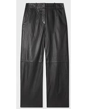 Paul Smith Leather Straight-Leg Pants - Gray