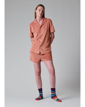 Paul Smith Towelling Short Sleeve Shirt - Orange