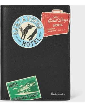 Paul Smith 'Hotel Stickers' Leather Passport Holder - Green