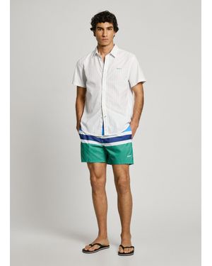 Pepe Jeans Bañador bermuda color block - Azul