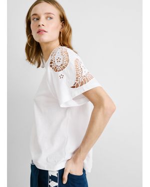 Pepe Jeans Camiseta con mangas bordadas - Blanco
