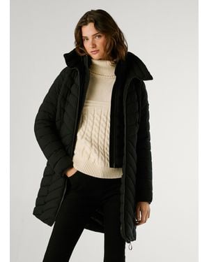 Pepe Jeans Daunenjacke Lang Wasserdicht - Schwarz