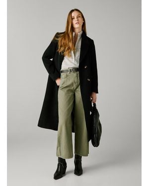 Pepe Jeans Mantel Lang Wickeldesign - Schwarz