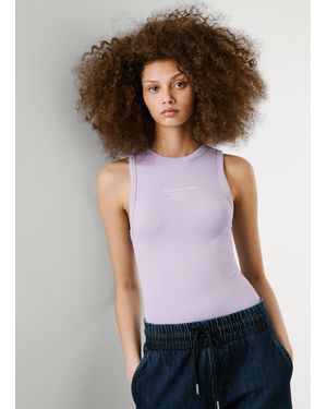 Pepe Jeans Top canalé sin mangas - Morado