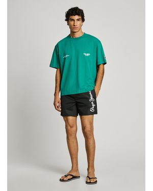 Pepe Jeans Bañador bermuda maxi logo - Verde