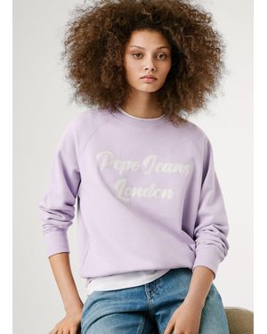 Pepe Jeans Pullover Logo Rundausschnitt - Lila