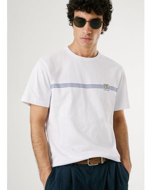Pepe Jeans Camiseta logo estampado fit regular - Blanco