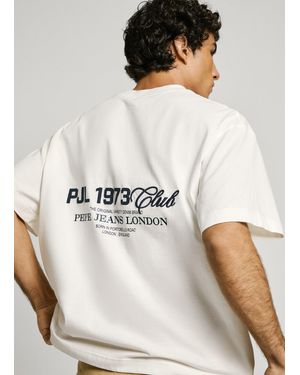 Pepe Jeans Camiseta espalda estampada fit relaxed - Neutro