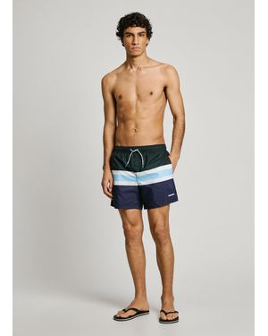 Pepe Jeans Bañador bermuda color block - Azul