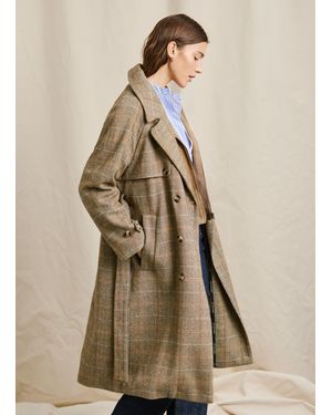Pepe Jeans Trenchcoat Fischgrätmuster - Natur