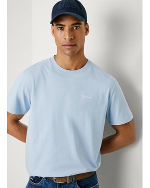 Pepe Jeans Camiseta logo bordado fit regular - Blanco