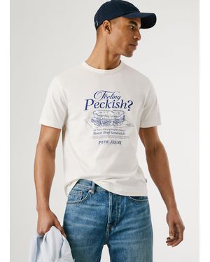 Pepe Jeans Camiseta estampada fit regular - Blanco