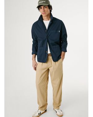 Pepe Jeans Pantalón chino popelín fit relaxed - Azul