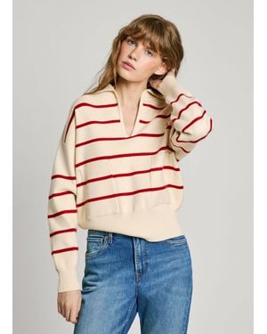 Pepe Jeans Jersey de punto cuello polo - Gris