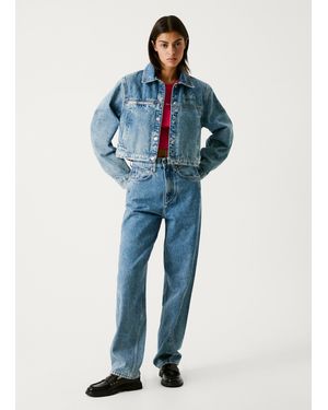Pepe Jeans Jeans Straight Fit High Waist - Blau