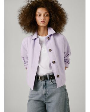 Pepe Jeans Chaqueta cuello camisero fit cropped - Morado