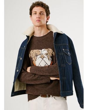 Pepe Jeans Jersey cuello redondo fit regular - Marrón