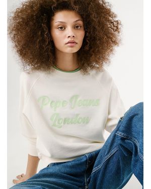 Pepe Jeans Pullover Logo Rundausschnitt - Grau