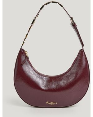 Pepe Jeans Bolso media luna efecto piel - Rosa