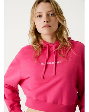Pepe Jeans Sudadera capucha fit cropped - Rosa