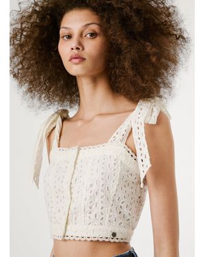 Pepe Jeans Top tirantes fit cropped - Neutro