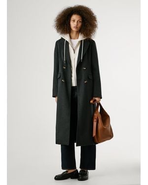 Pepe Jeans Mantel Lang Wickeldesign - Mehrfarbig