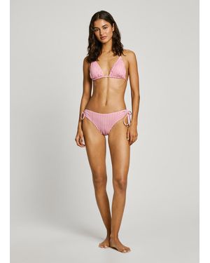 Pepe Jeans Braguita bikini rayas bicolor - Blanco