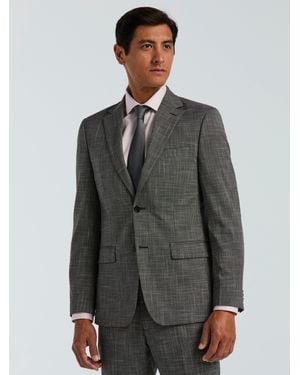 Perry Ellis Skinny Fit Houndstooth Suit Jacket - Gray