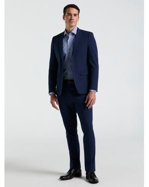 Perry Ellis Skinny Fit Mini Houndstooth Suit Jacket - Blue