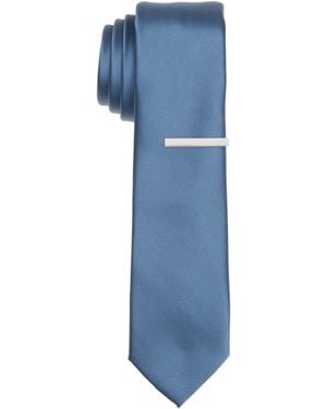 Perry Ellis Sateen Slim Tie - Blue