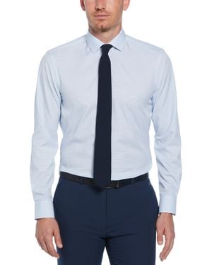 Perry Ellis 4-Way Stretch Big Check Print Shirt - Blue