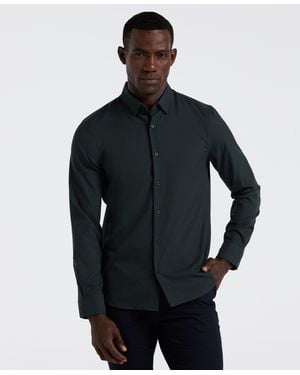 Perry Ellis Untucked Total Stretch Slim Fit Shirt - Blue