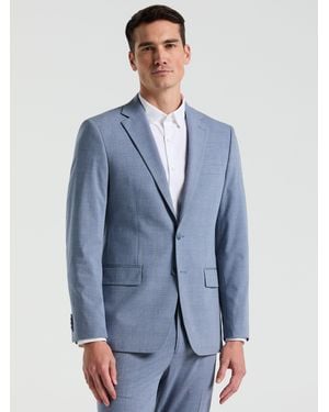 Perry Ellis Slim Fit Plaid Print Suit Jacket - Blue